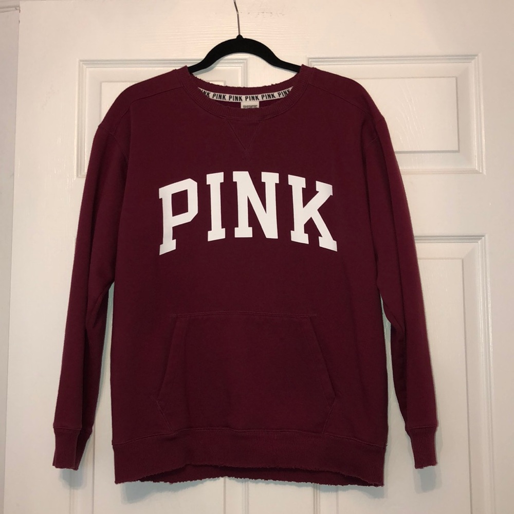 VICTORIA SECRET PINK DISTRESSED SWEATSHIRT